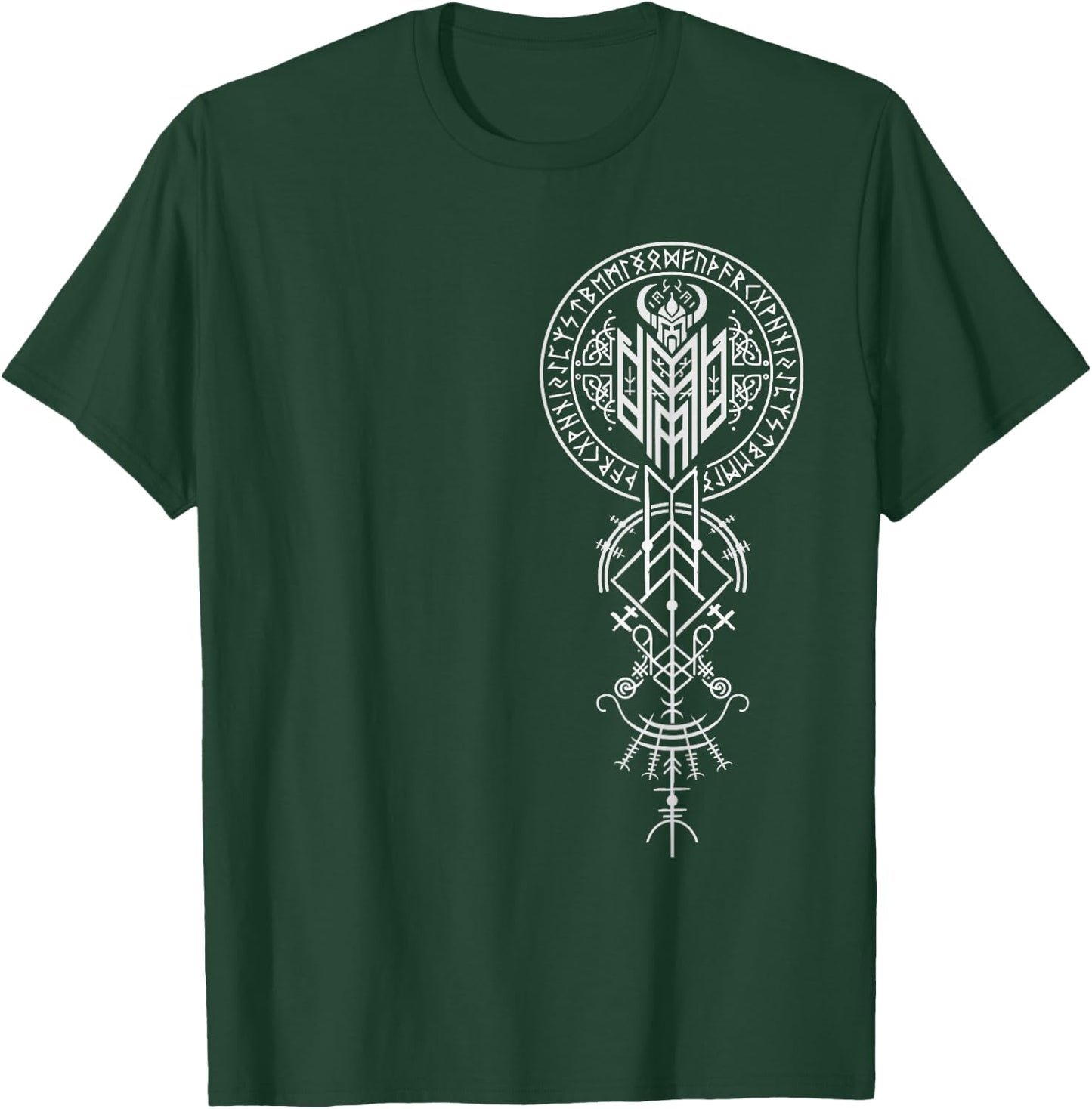 Walhalla Odin Helm Runen Nordischer Kompass Wikinger T-Shirt - T-Shirt | Forest