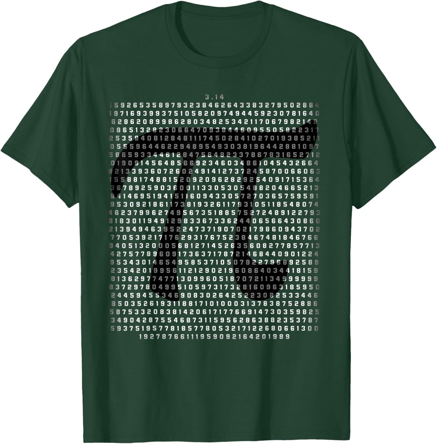1000 Digits of PI 2023 Pi Day Math Symbol Numbers Fade T-Shirt - T-Shirt | Forest