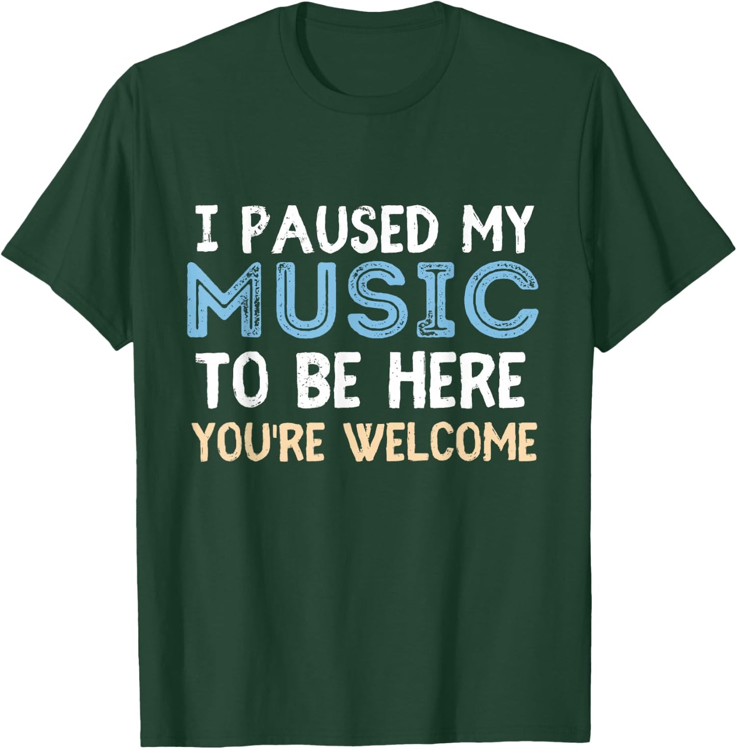 I Paused My Music To Be Here You're Welcome Music Lover T-Shirt - T-Shirt | Forest