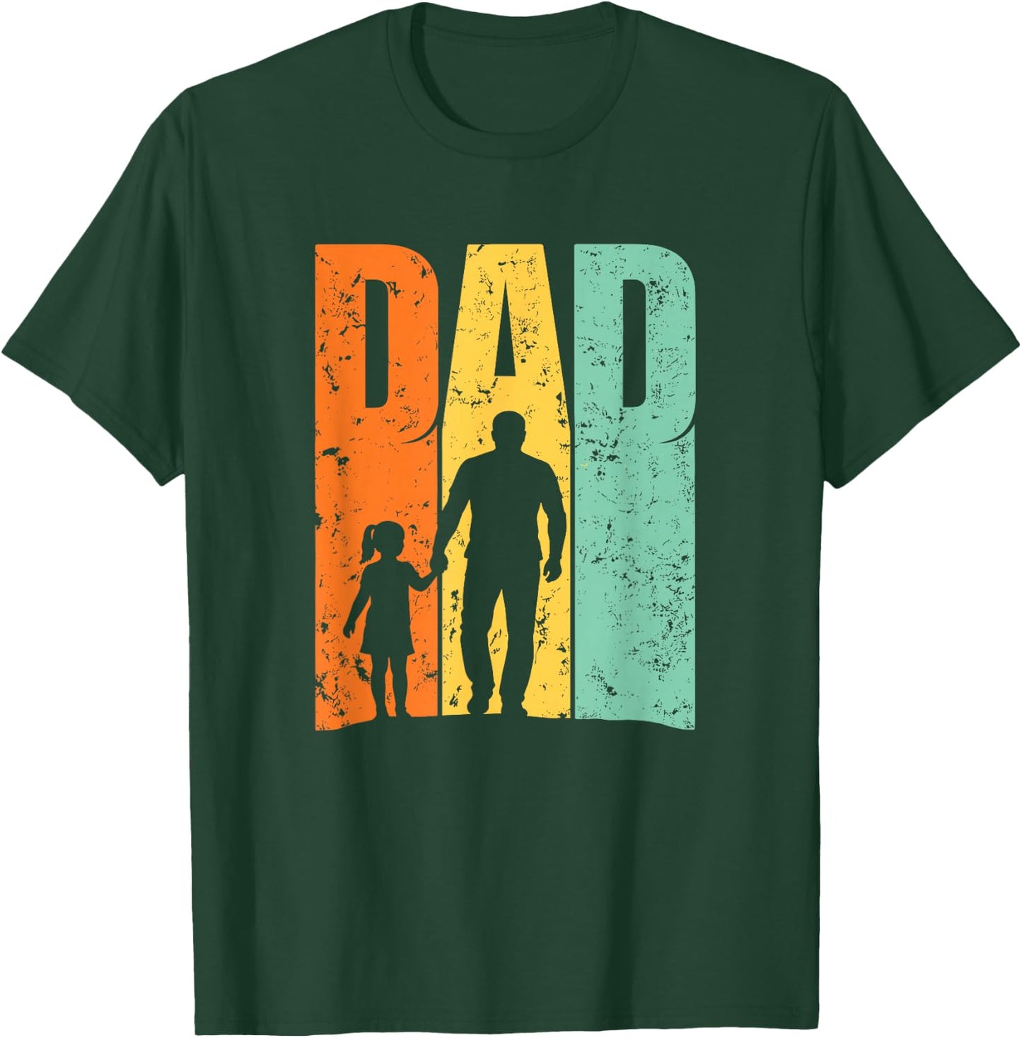 Vintage-Papa-Vater-Tochter-Silhouette T-Shirt - T-Shirt | Forest