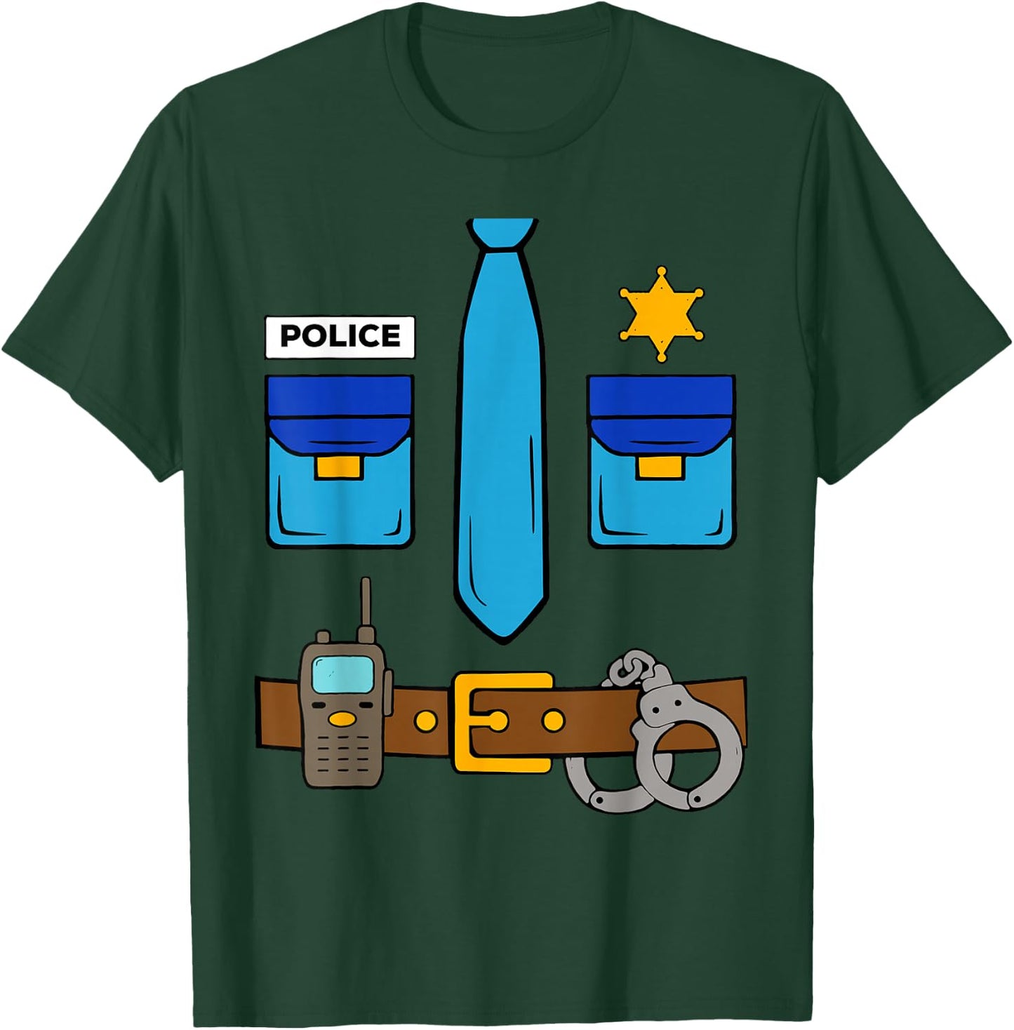Police Costume Cool Easy Halloween Boys Children Kid T-Shirt - T-Shirt | Forest