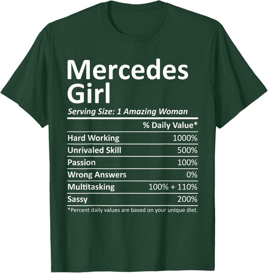 Mercedes Girl TX Texas Funny City Home Roots USA Gift T-Shirt - T-Shirt | Forest