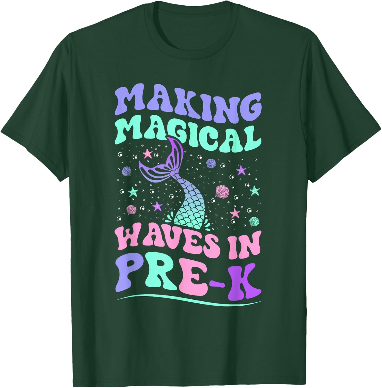 Prek back to school mermaid making magical waves in Pre-K T-Shirt - T-Shirt | Forest
