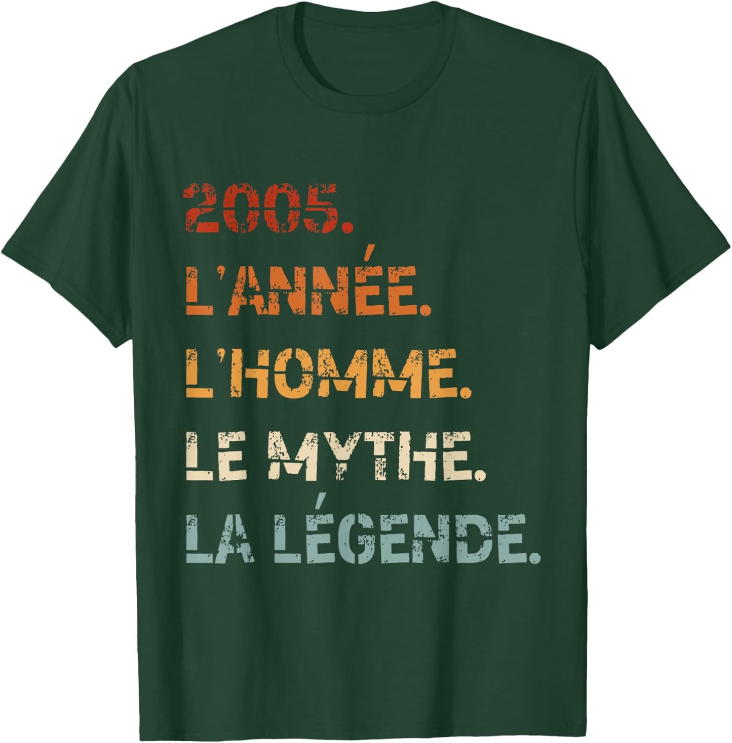 2005 Year Man Myth Legend Birthday Vintage 2005 , Black, S T-Shirt - T-Shirt | Forest