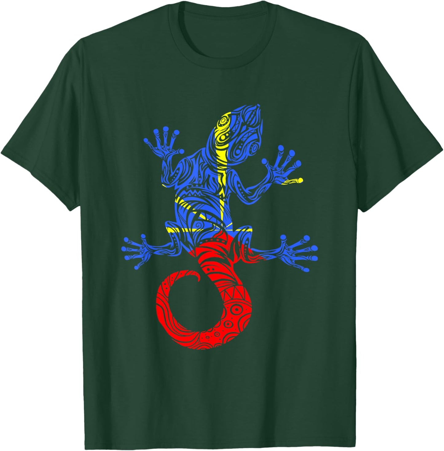 Margouillat Reunionnais Flag Reunion Island , Black, S T-Shirt - T-Shirt | Forest