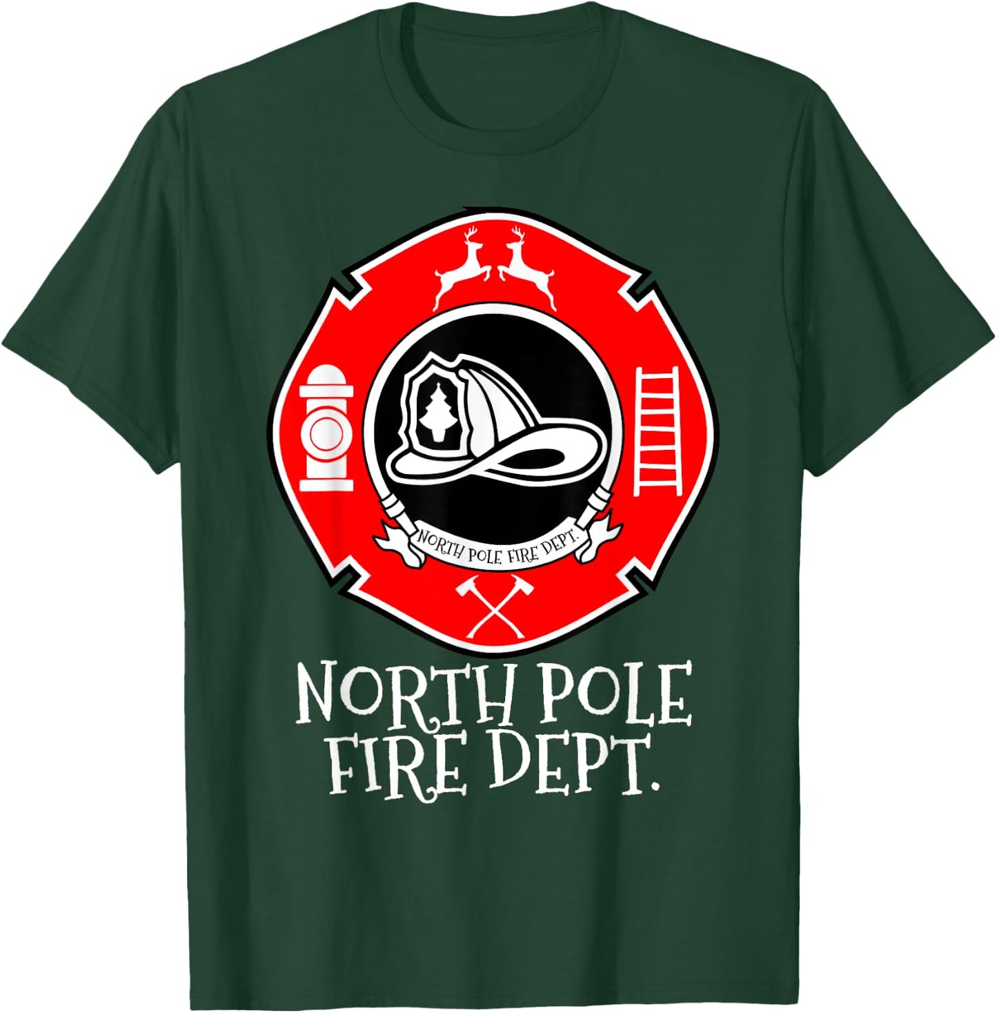N.P.F.D North Pole Fire Department Christmas Family T-Shirt - T-Shirt | Forest
