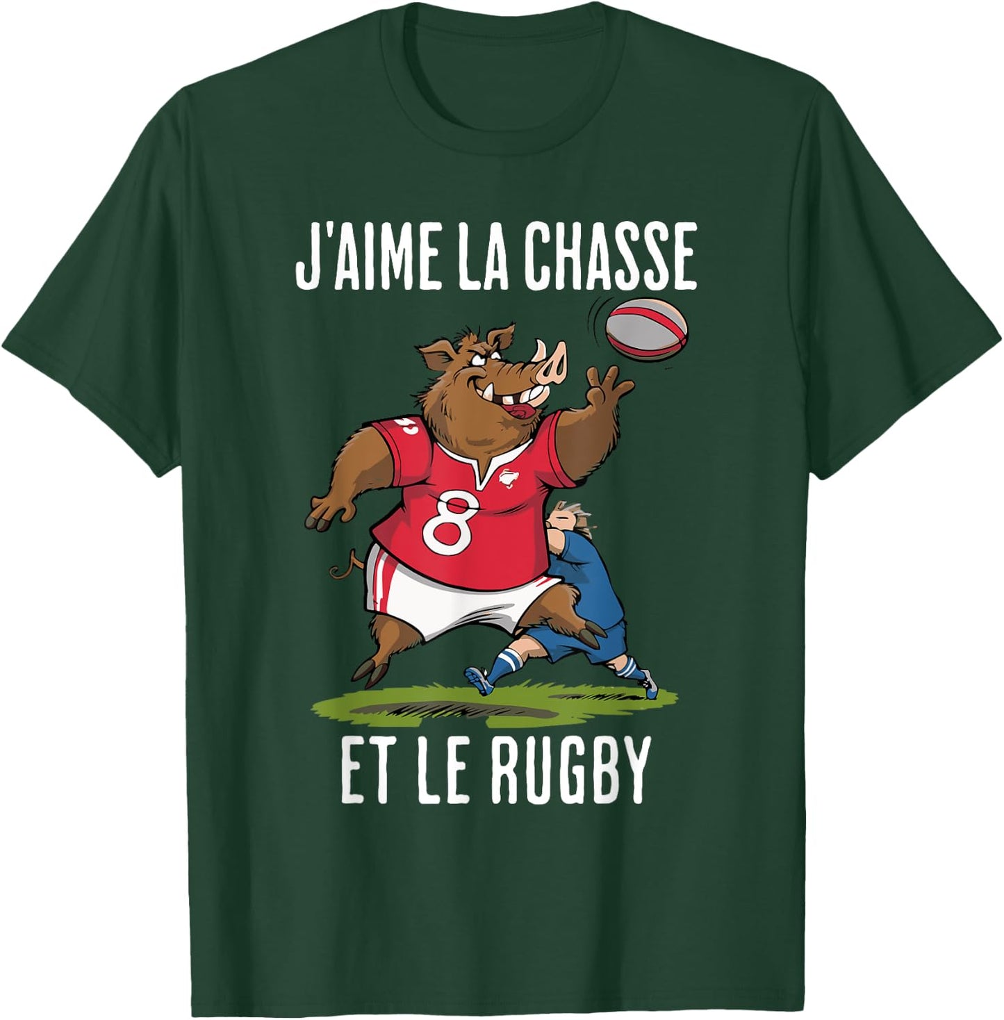 Homme Fier Chasseur et rugbyman dans l'âme T-Shirt - T-Shirt | Forest