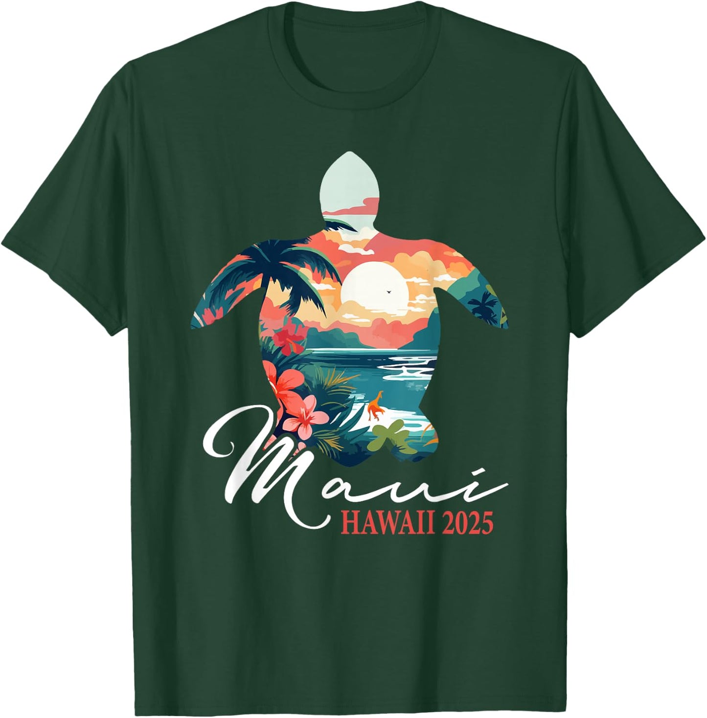 Maui Hawaii 2025 Turtle Paradise Family Summer Vacation Trip T-Shirt - T-Shirt | Forest
