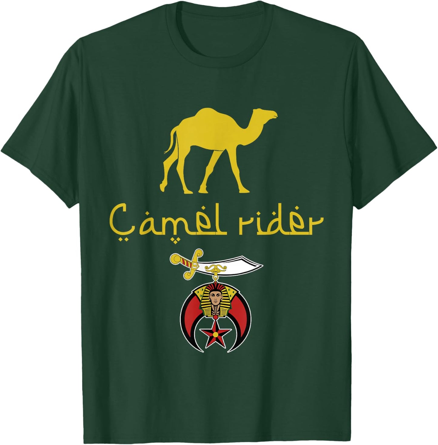 Nobles Shriner Camel Rider Emblem Masonic Father's Day T-Shirt - T-Shirt | Forest