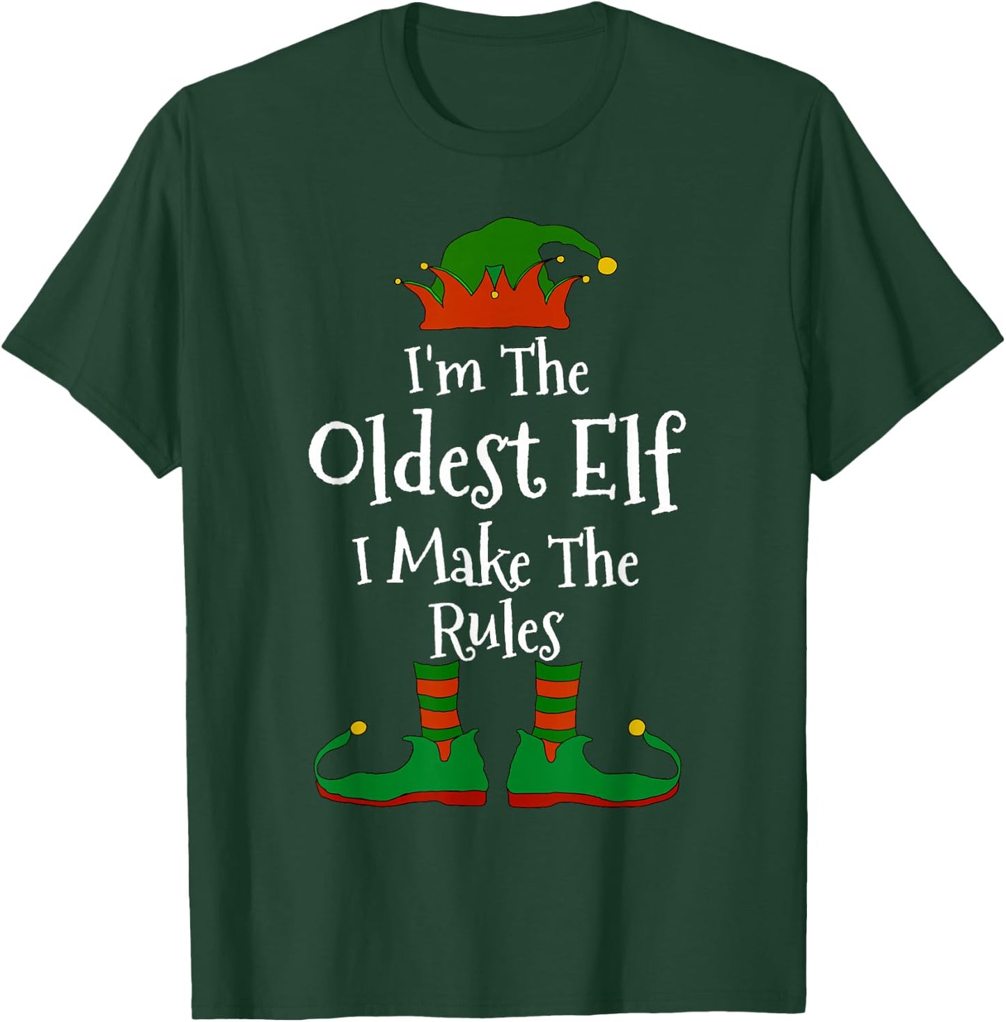 I'm The Oldest Elf Family Matching Funny Christmas T-Shirt - T-Shirt | Forest