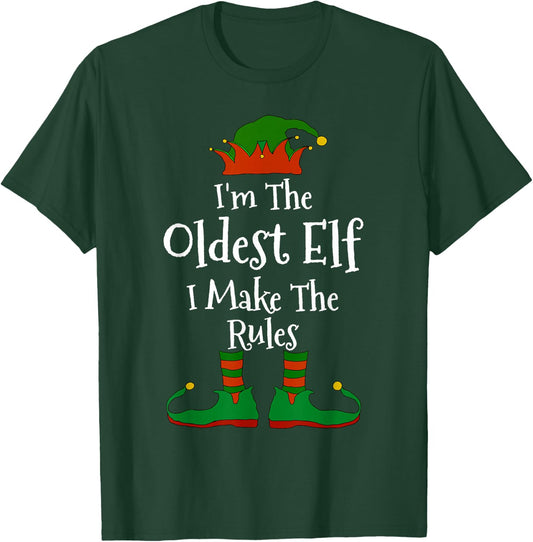I'm The Oldest Elf Family Matching Funny Christmas T-Shirt - T-Shirt | Forest