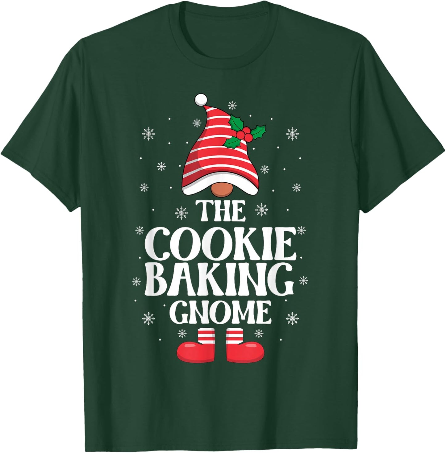 Cookie Baking Gnome Christmas Family Matching Group Xmas T-Shirt - T-Shirt | Forest