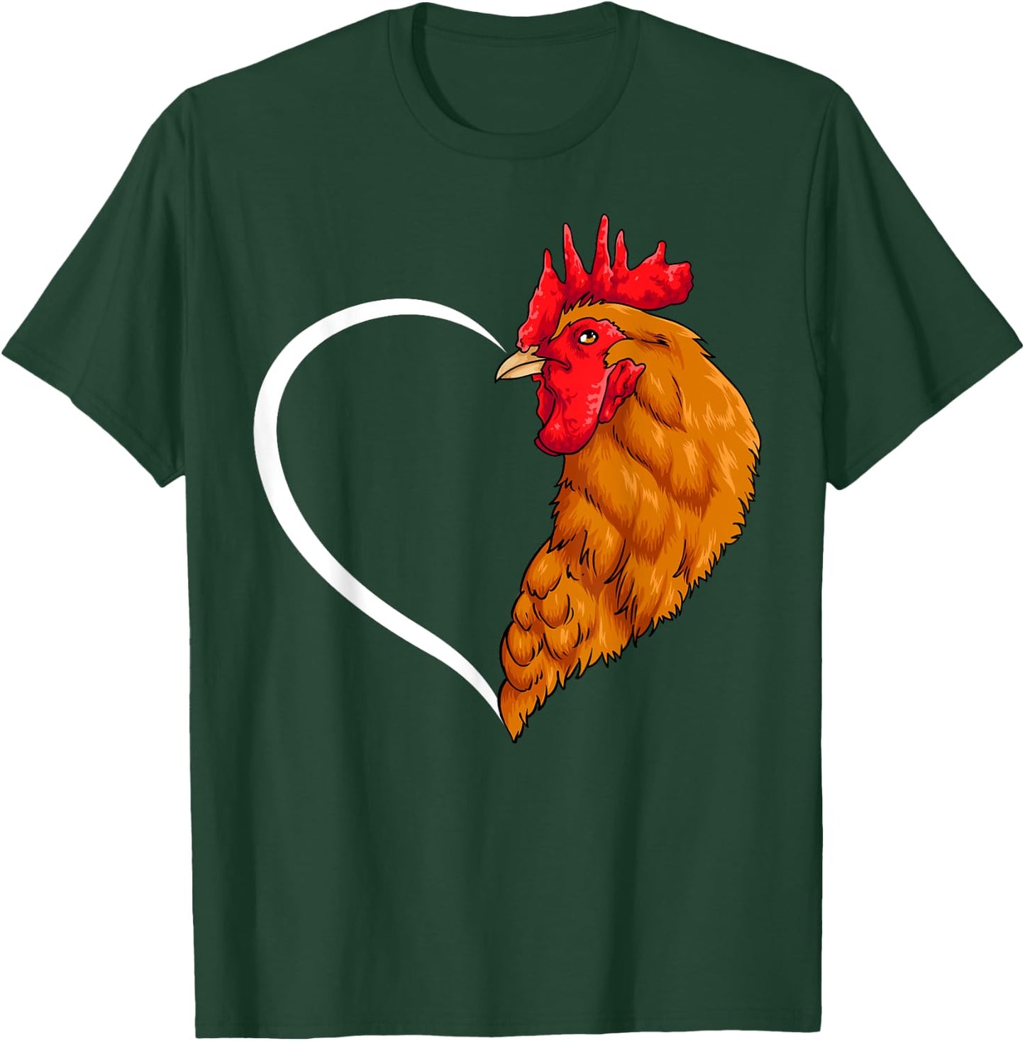 Chicken Shirts Girls Kids Heart Cute Chicken T-Shirt - T-Shirt | Forest