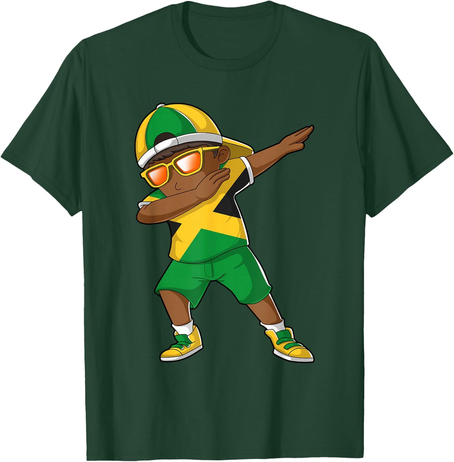 Jamaican Boy Jamaica Kid Patriotism Roots Heritage Small T-Shirt - T-Shirt | Forest