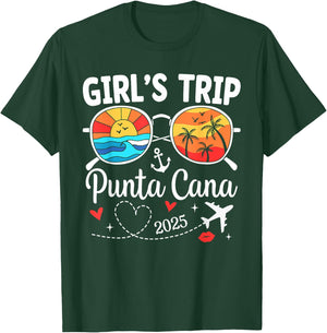 Girls Trip Punta Cana 2025 Girls Weekend Summer Vacation T-Shirt - T-Shirt | Forest