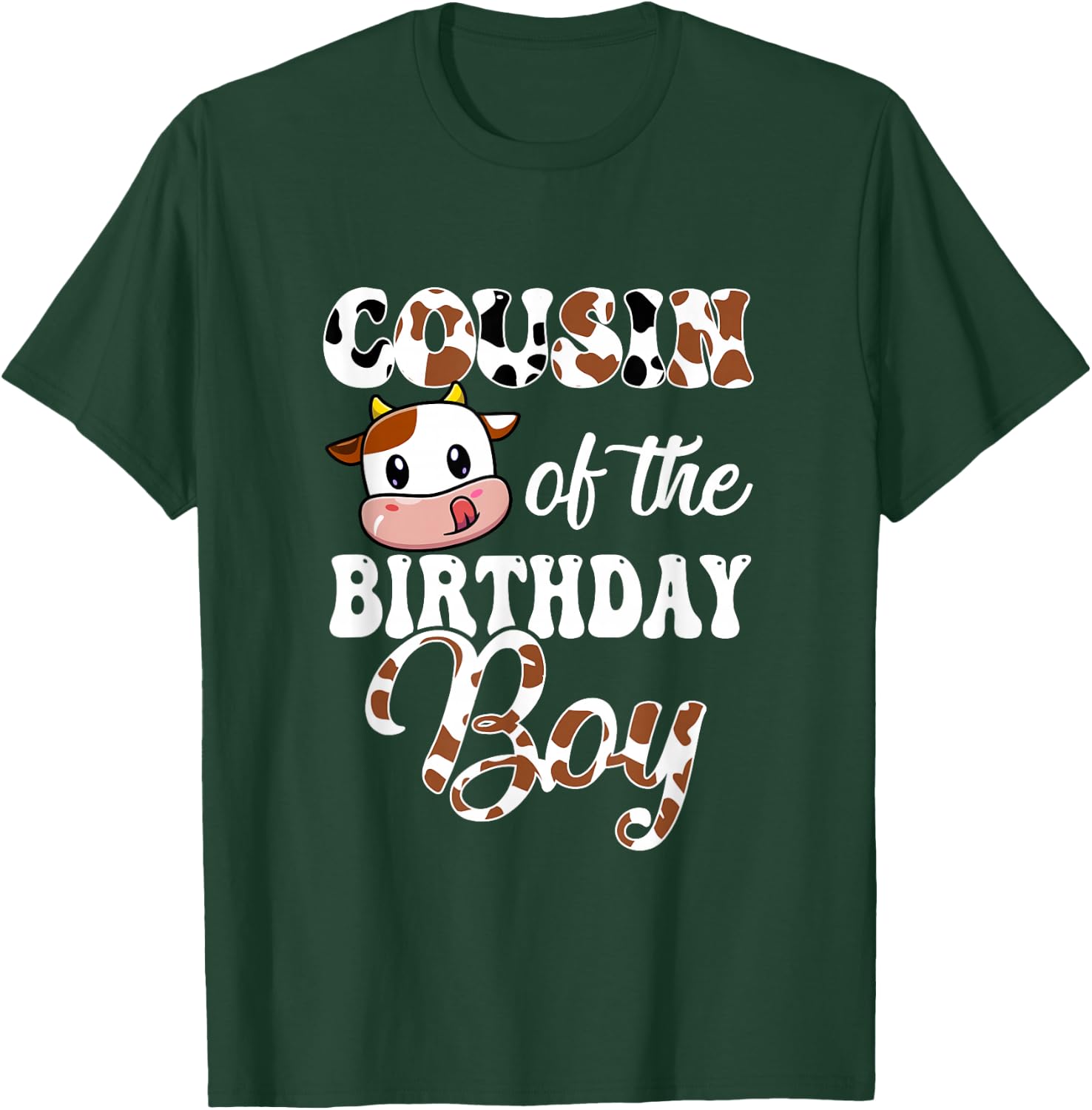 Cousin Of The Birthday Boy Cow Farm 1St Birthday Boy T-Shirt - T-Shirt | Forest