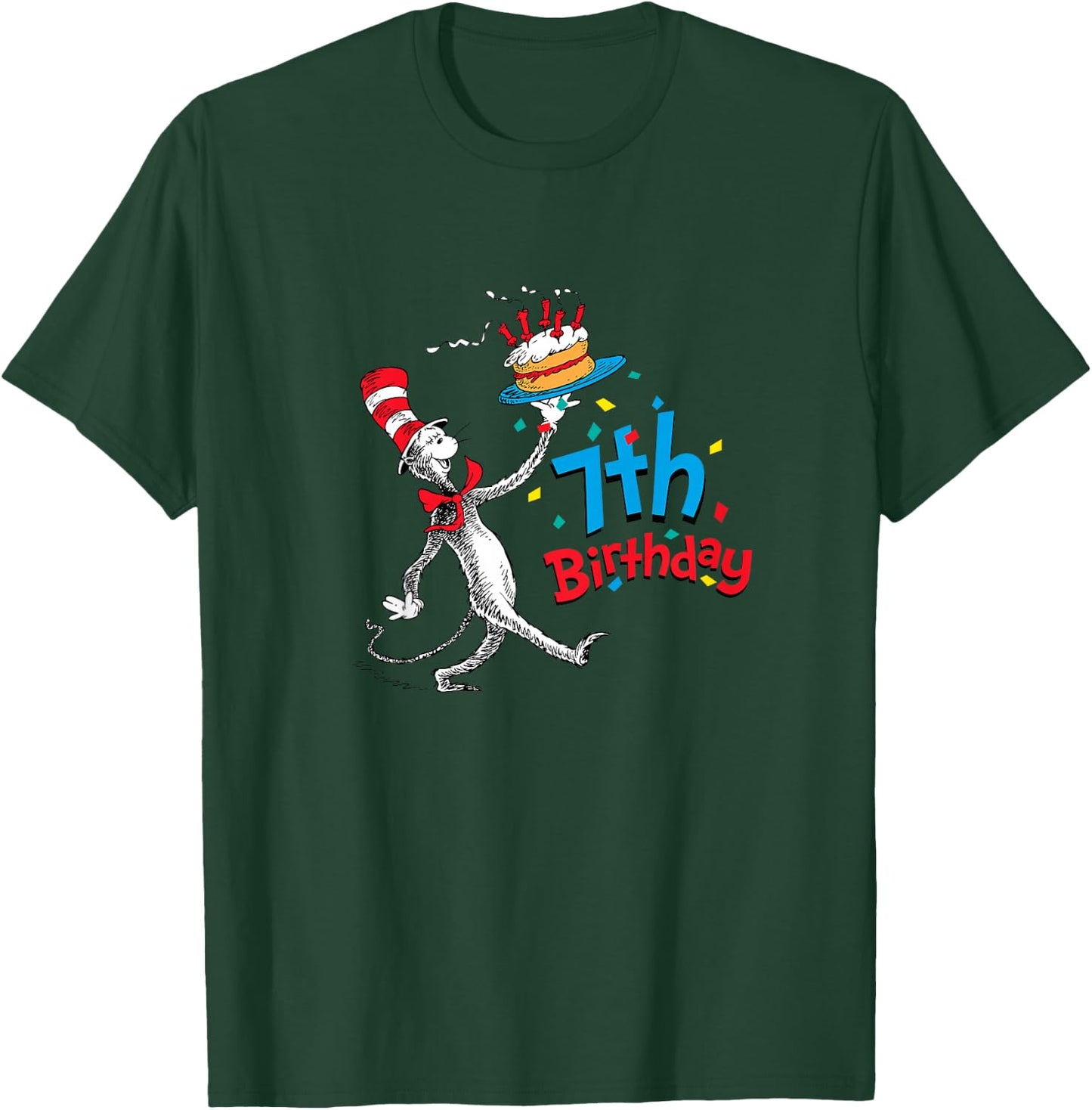Dr. Seuss Cat in the Hat 7th Birthday T-Shirt - T-Shirt | Forest