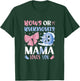 Burnouts Or Bows Mama Loves You Gender Reveal Outfit Mama T-Shirt - T-Shirt | Forest