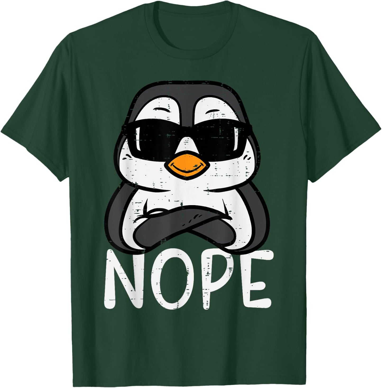 Penguin Nope Sunglasses Cool Boys Kids Toddler Men Women T-Shirt - T-Shirt | Forest