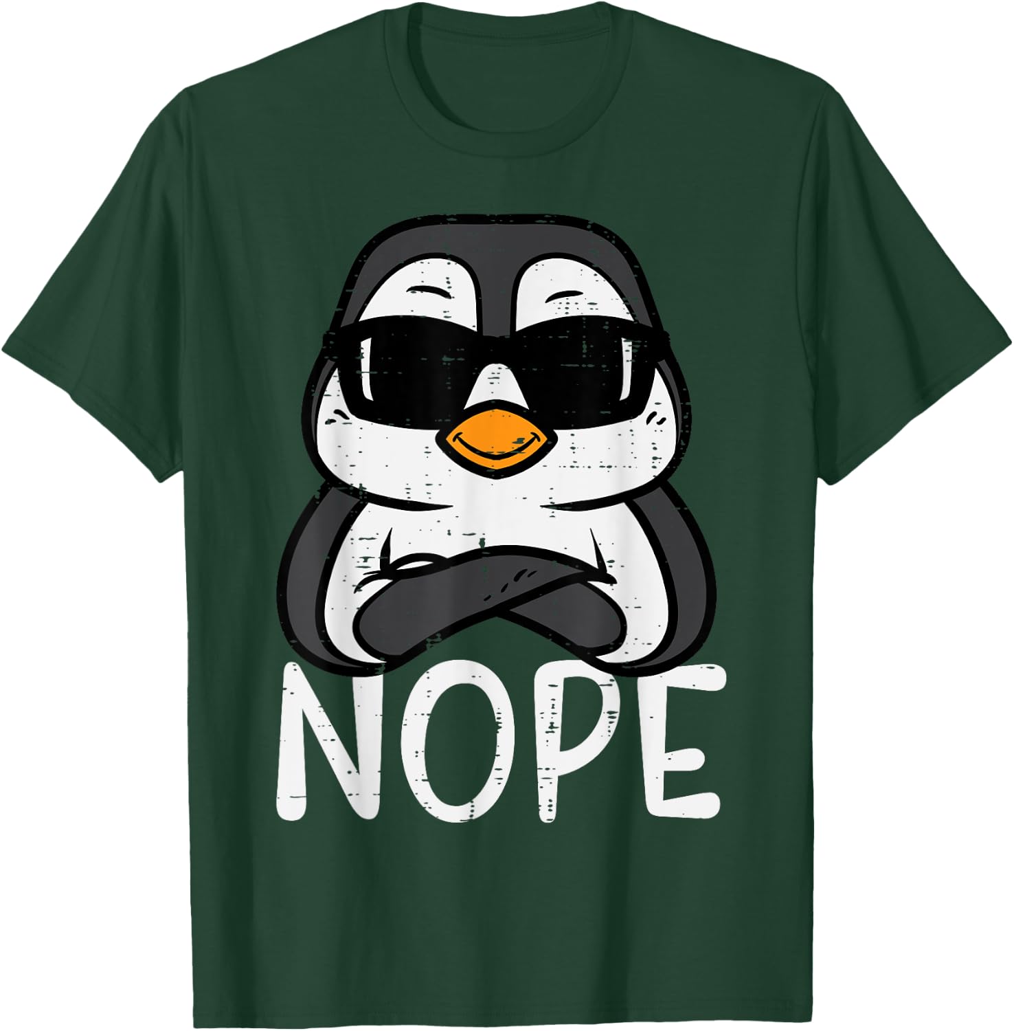 Penguin Nope Sunglasses Cool Boys Kids Toddler Men Women T-Shirt - T-Shirt | Forest