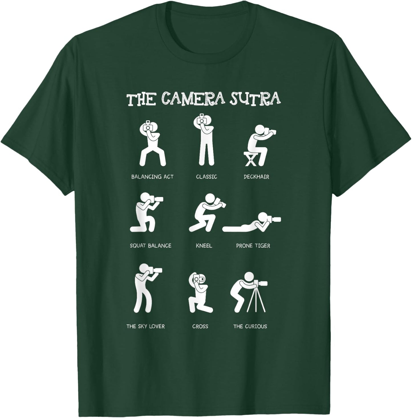 Camera Photographer Pose Photography Funny Christmas Gifts T-Shirt - T-Shirt | Forest