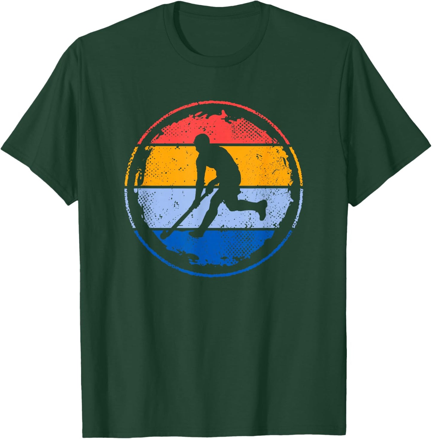 Retro Field Hockey Player Teenager Boys Hockey , black T-Shirt - T-Shirt | Forest