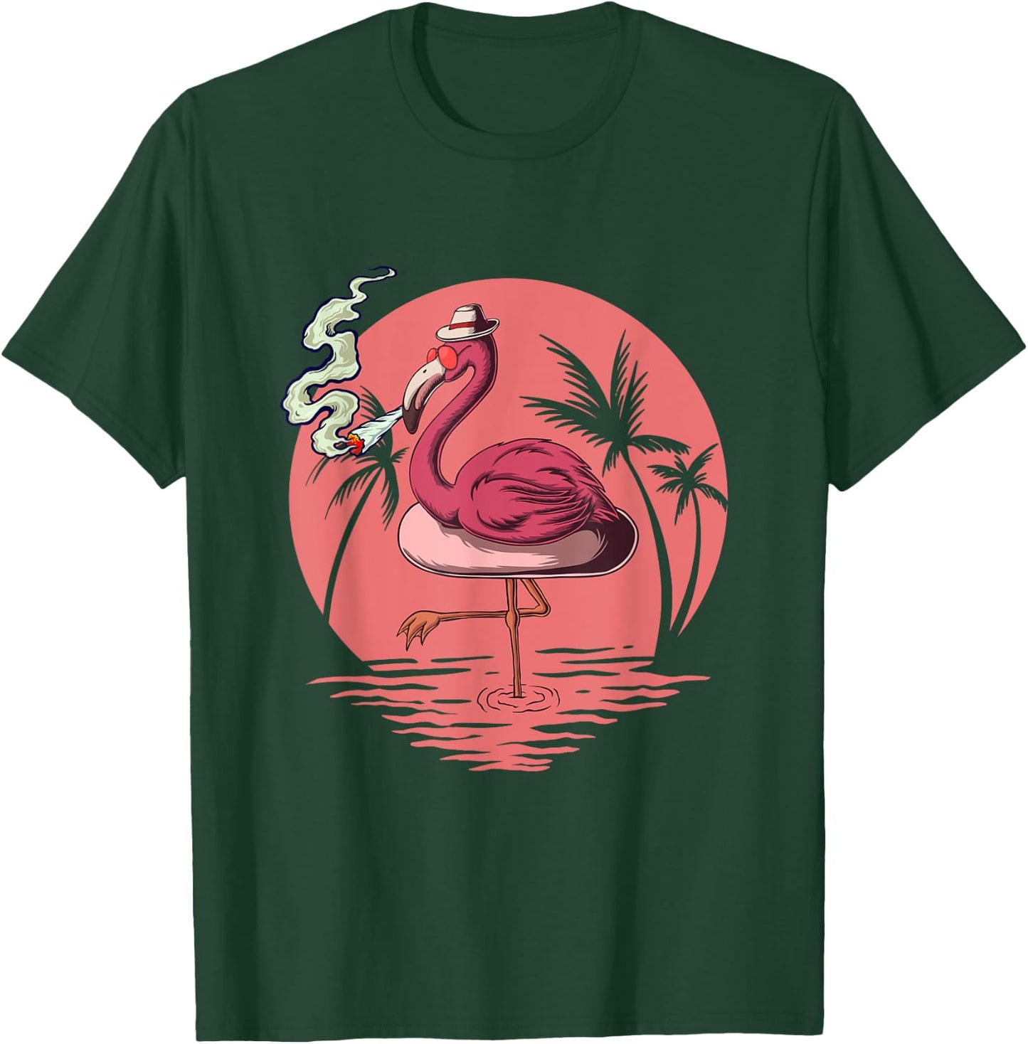 Flamingo 420 Stoner Spirit Summer Weed For Cannabis Lover T-Shirt - T-Shirt | Forest