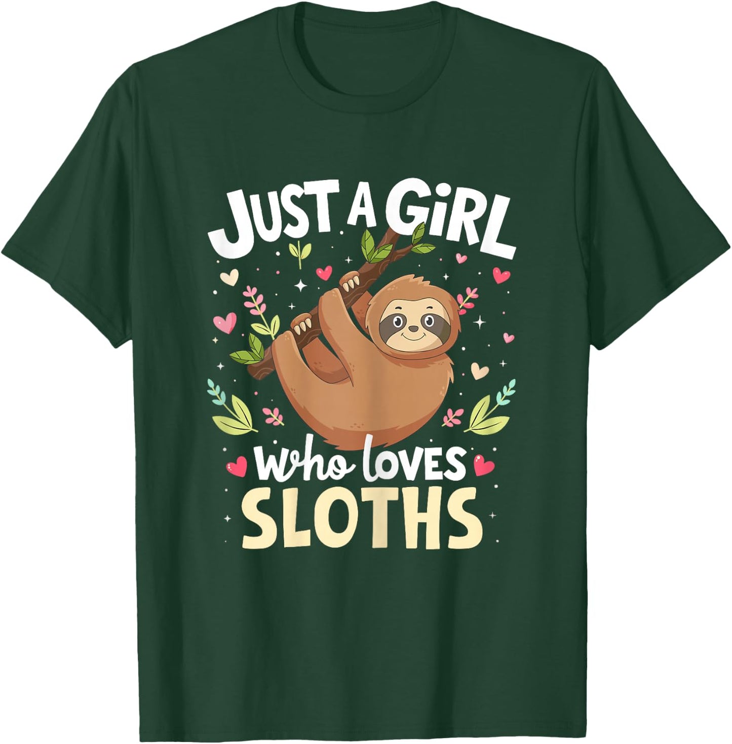 Sloth Shirt Just A Girl Who Loves Sloths Lover Kids Boys T-Shirt - T-Shirt | Forest