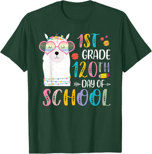 120th day of School No Prob Llama 120 Days Of 1st Grade T-Shirt - T-Shirt | Forest