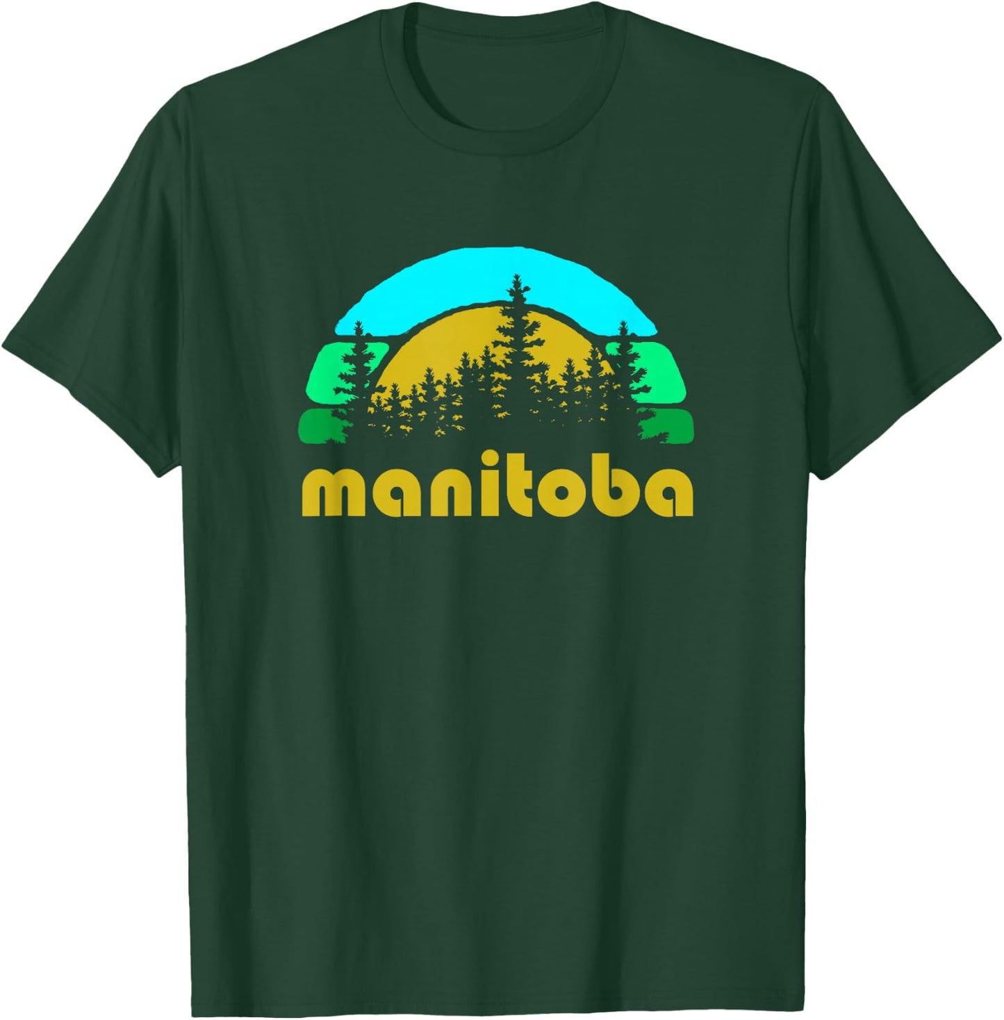 Manitoba Canada Evergreen forest vintage retro Gift T-Shirt - T-Shirt | Forest