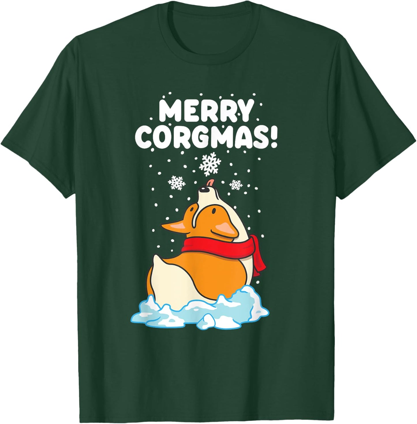 Merry Corgmas - Funny Welsh Corgi Owner Dog Lover Christmas T-Shirt - T-Shirt | Forest