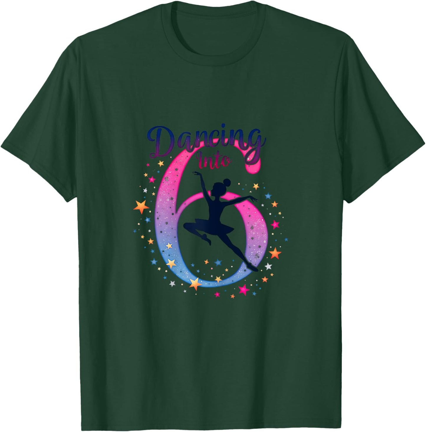 Dancing Into 6 Ballet Birthday Party Graphic T-Shirt - T-Shirt | Forest