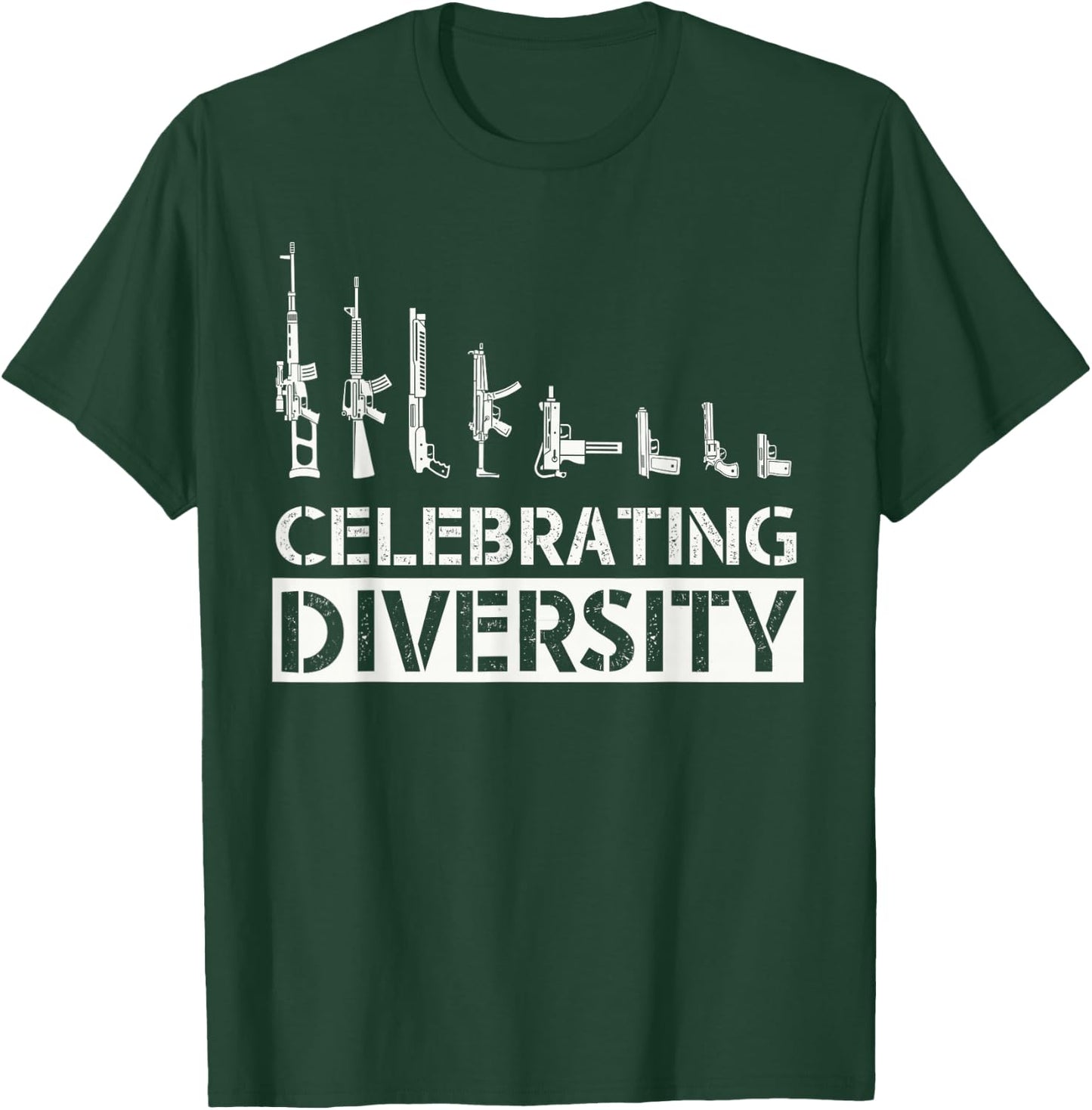Celebrate Diversity Funny Weapon Shirt , black T-Shirt - T-Shirt | Forest