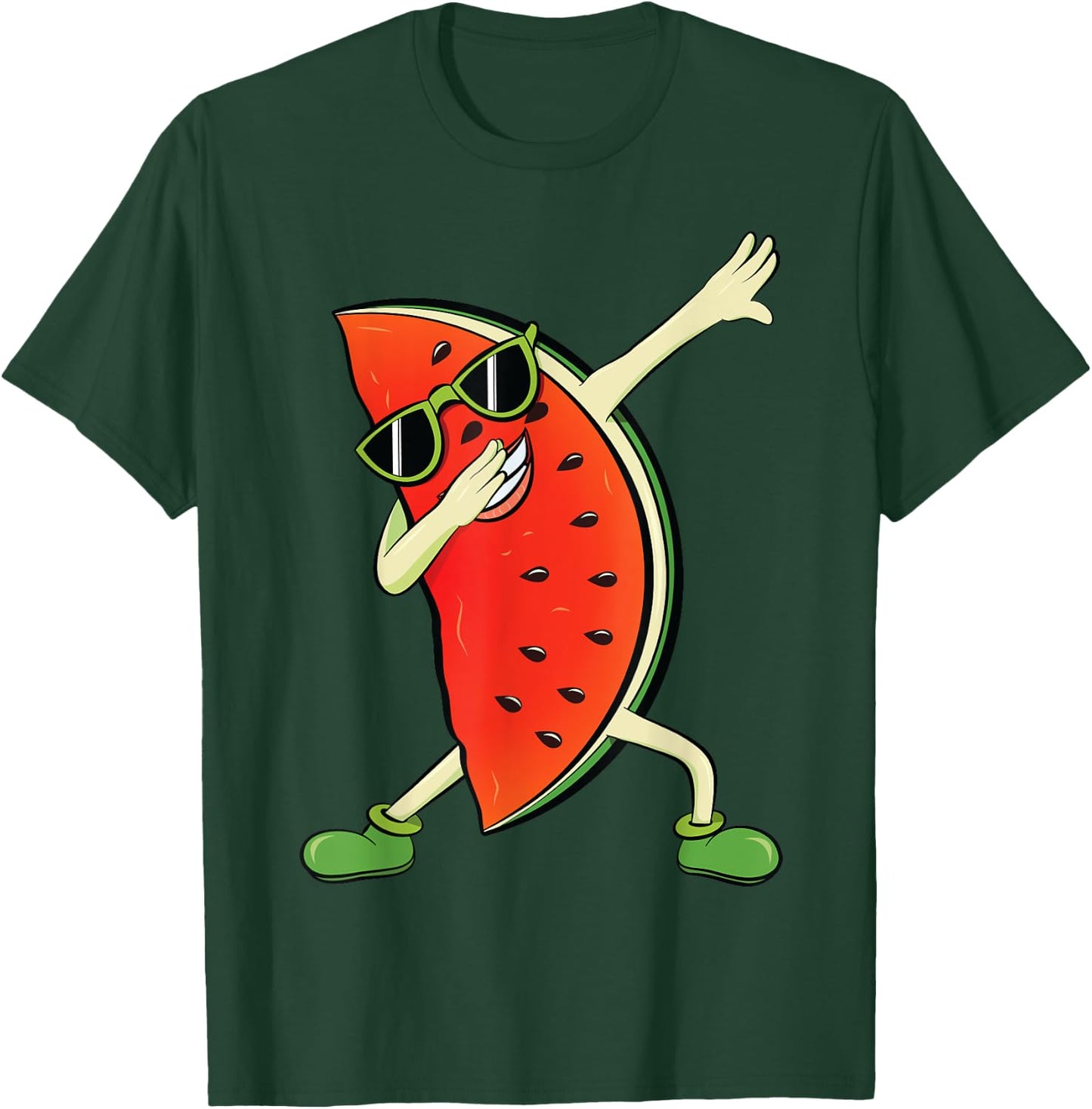 Dabbing Watermelon | Kawaii Melon Summer Fruit lover Gift Women Kids T-Shirt - T-Shirt | Forest