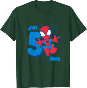 Children's Marvel Spider-Man Cute Spidey Birthday 5 Years T-Shirt - T-Shirt | Forest