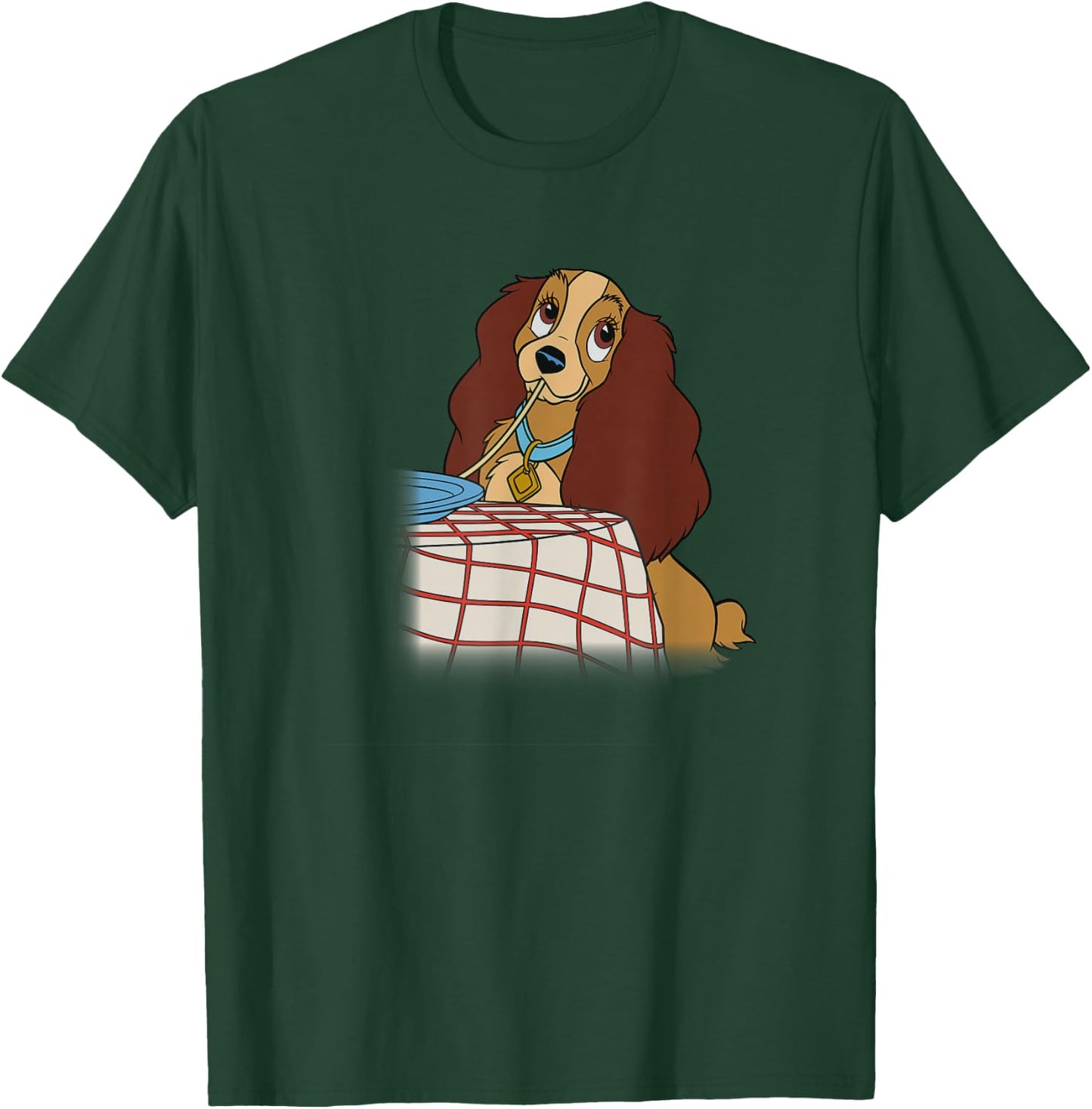 Disney Lady and The Tramp Iconic Spaghetti Scene Lady Side T-Shirt - T-Shirt | Forest