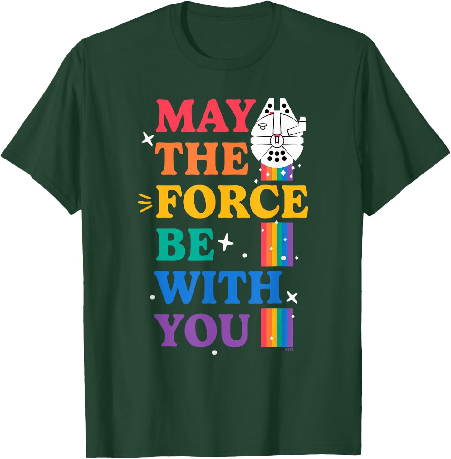 Star Wars Pride May The Force Be With You Rainbow Falcon T-Shirt - T-Shirt | Forest