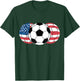 Soccer Red White Blue American Flag 4th of July T-Shirt - T-Shirt | Forest