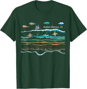 Indian Shores FL Florida Waves Pelican Bird Watching T-Shirt - T-Shirt | Forest