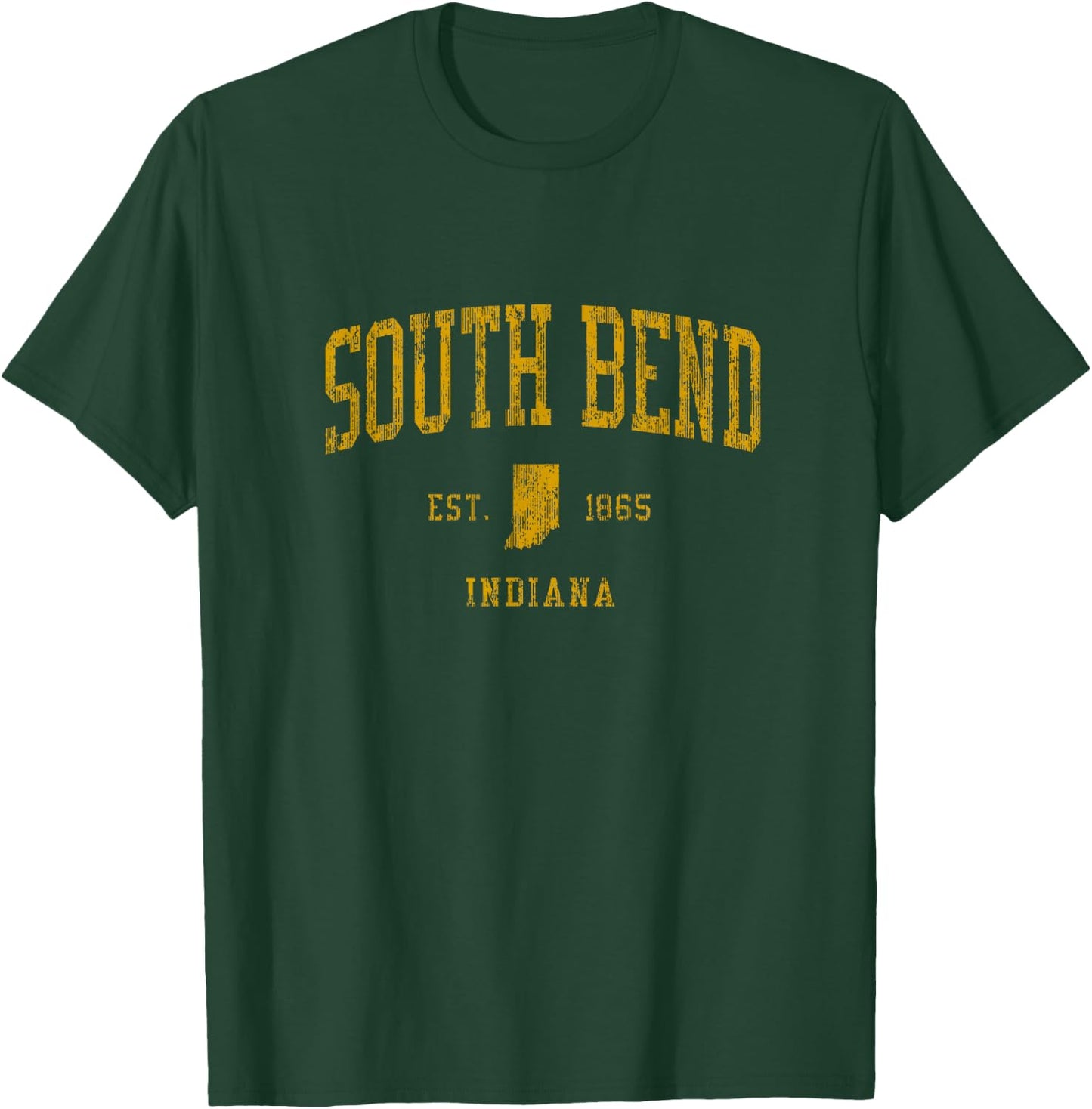 South Bend Indiana IN Vintage Athletic Sports Design T-Shirt - T-Shirt | Forest