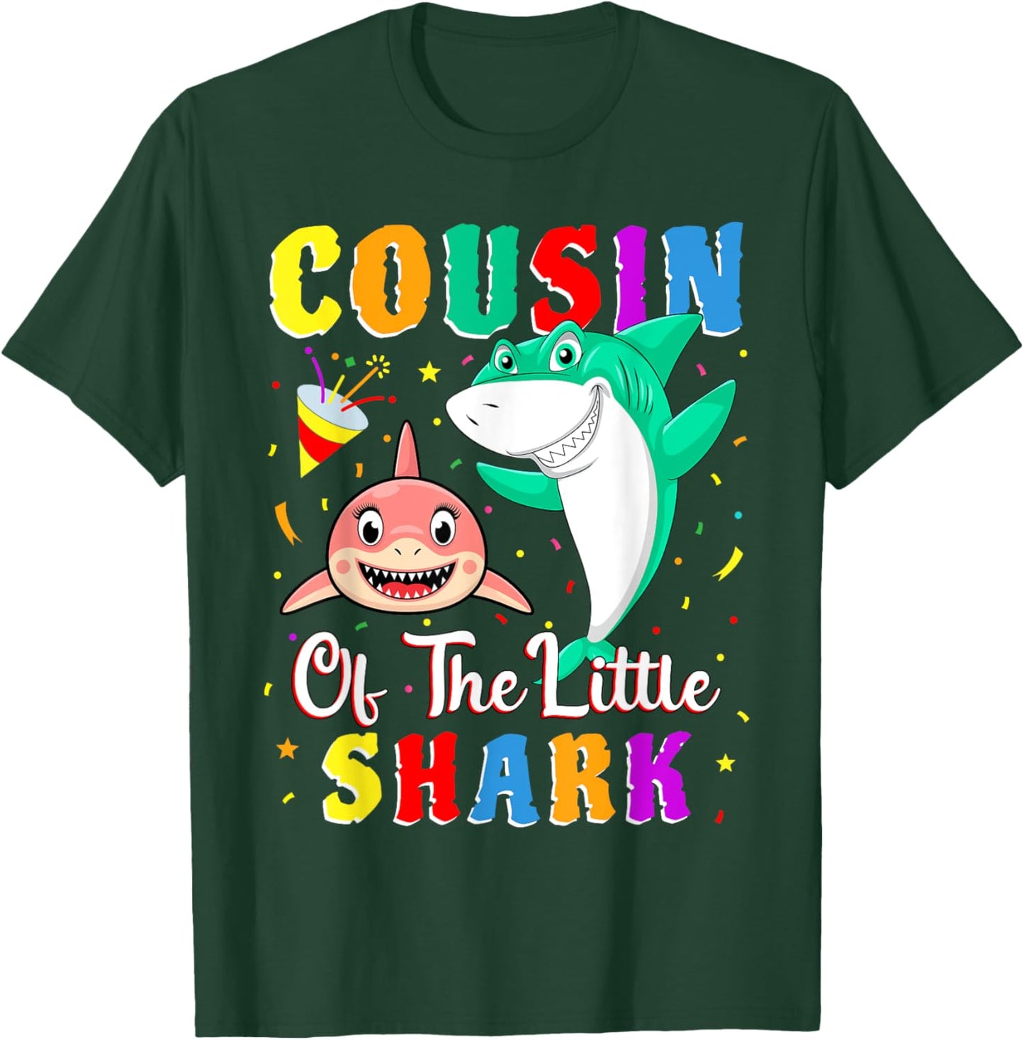 Cousin Of The Little Shark Little Cousin Shark Birthday T-Shirt - T-Shirt | Forest