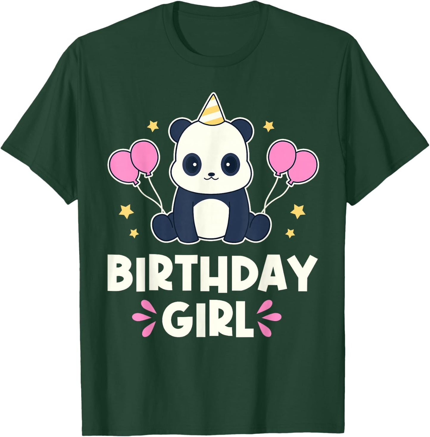 Cute Birthday Girl Kawaii Panda Graphic T-Shirt - T-Shirt | Forest