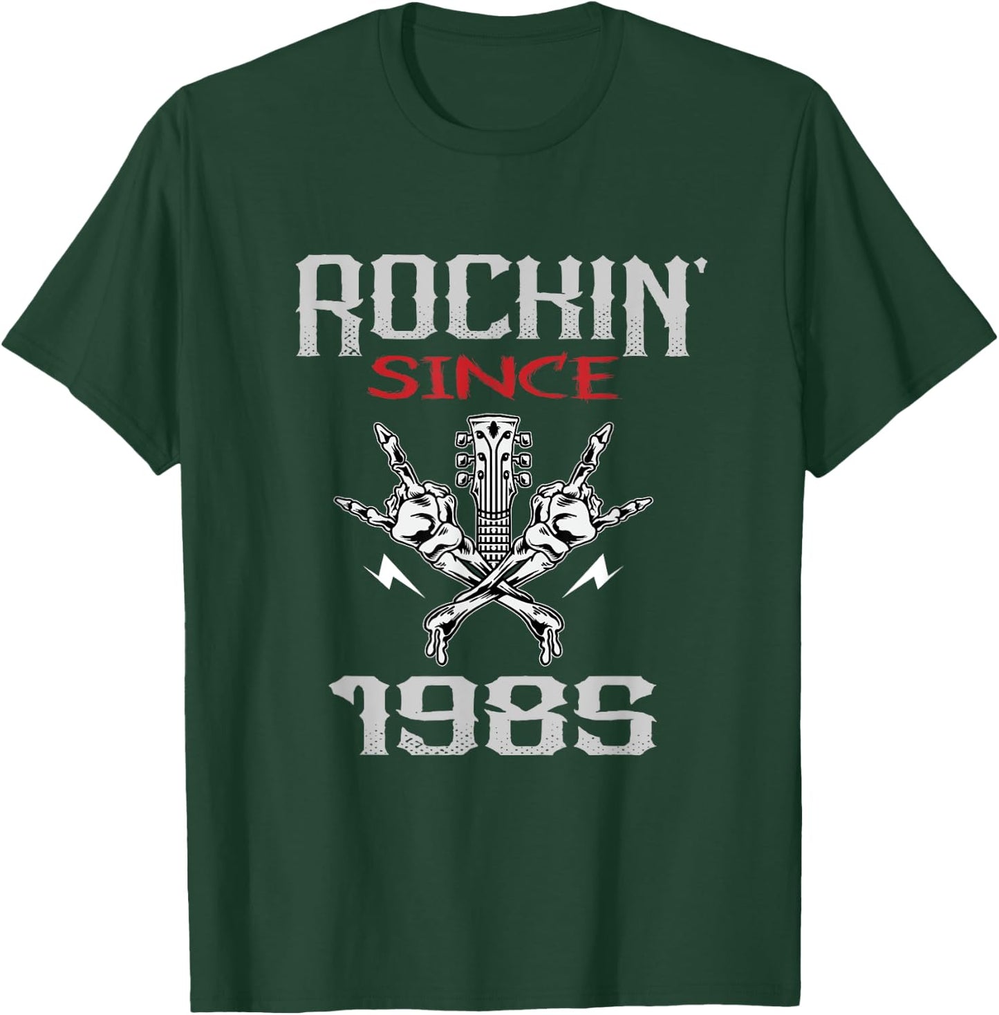 Rockin Since 1985 Classic Rock Guitar Year Of Birth Birthday T-Shirt - T-Shirt | Forest