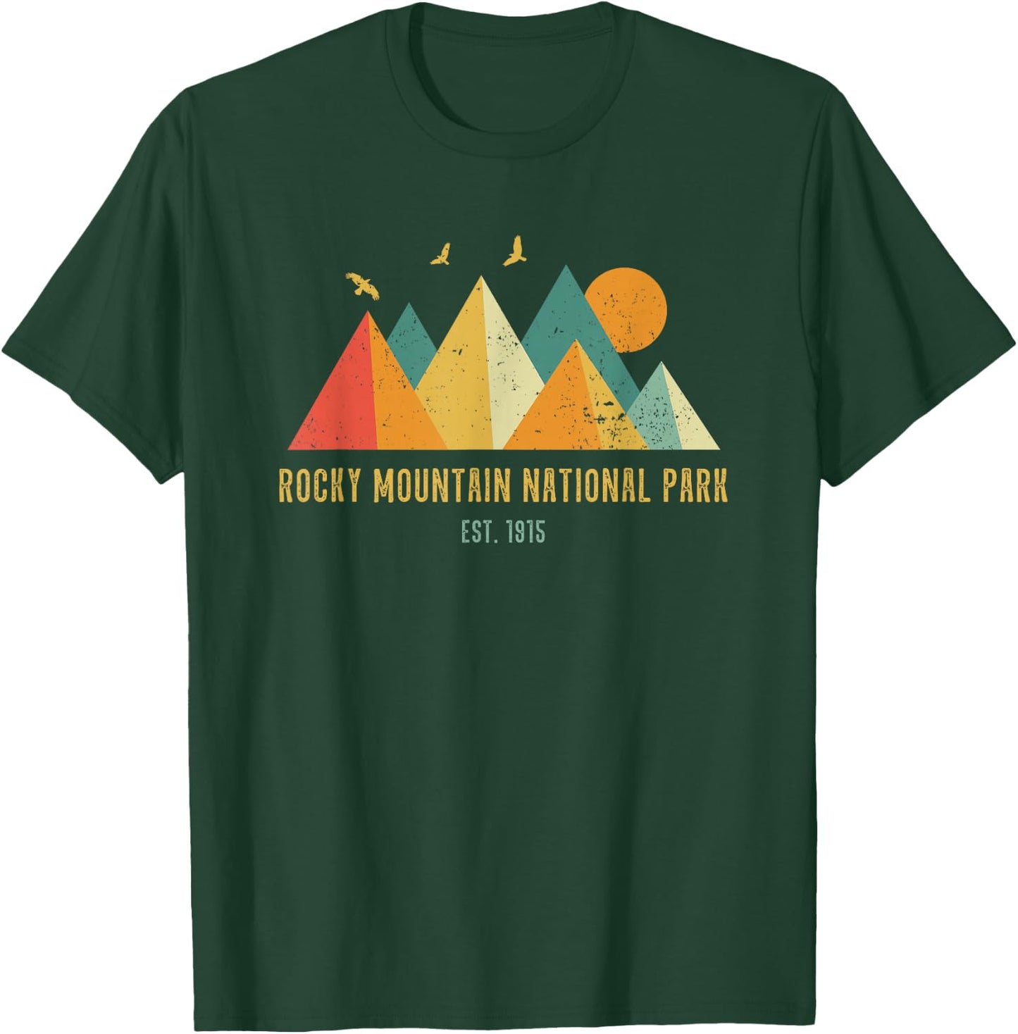 Retro Vintage Vibe Grunge Style Rocky Mountain National Park T-Shirt - T-Shirt | Forest