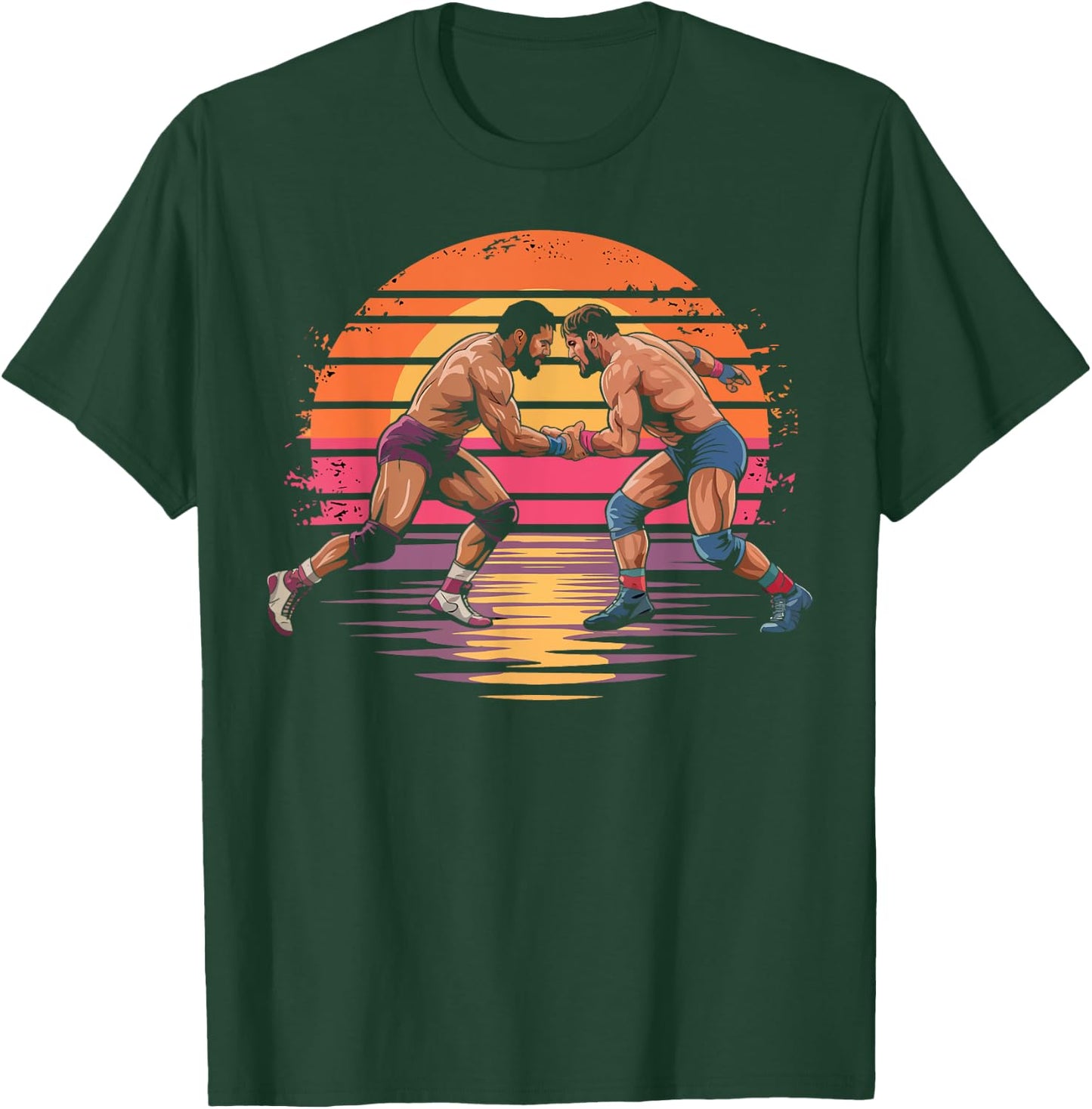 Retro Wrestling Gifts for Grappling Sport Lover Boys Men T-Shirt - T-Shirt | Forest