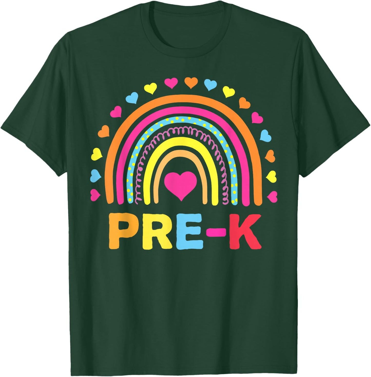Back to School Shirt Rainbow Happy First Day of Pre-K Gift T-Shirt - T-Shirt | Forest