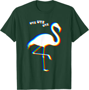 Utz Flamingo Party Hardstyle Tekk Rave Festival Techno T-Shirt - T-Shirt | Forest