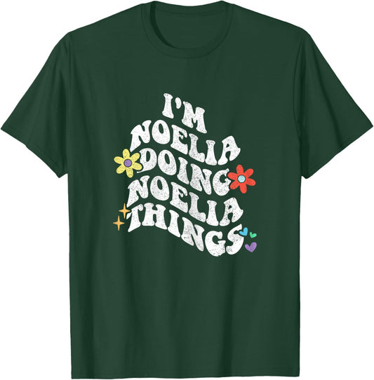 Retro Groovy Im NOELIA Doing NOELIA Things Funny Mother's T-Shirt - T-Shirt | Forest