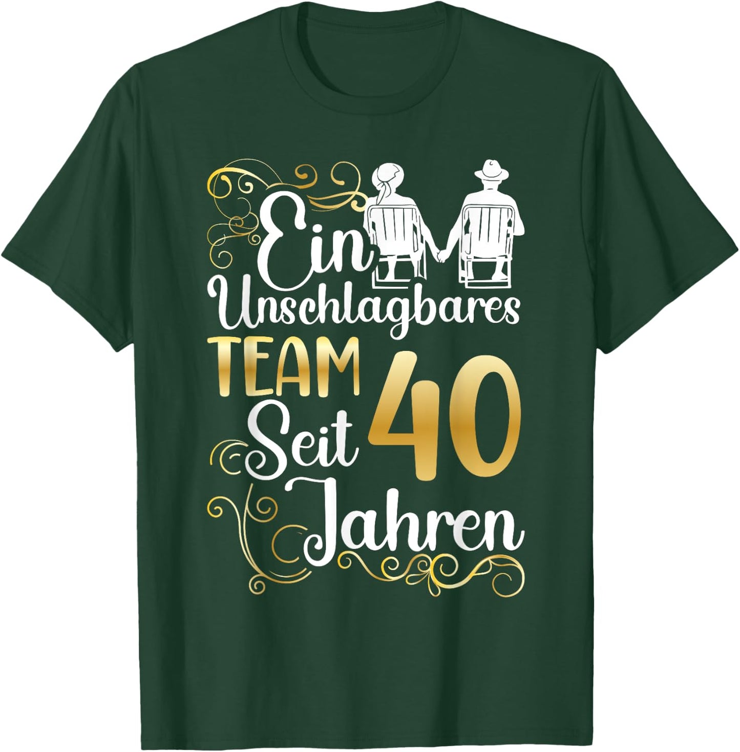 Rubinhochzeit 40 Jahre Verheiratet Hochzeitstag T-Shirt - T-Shirt | Forest