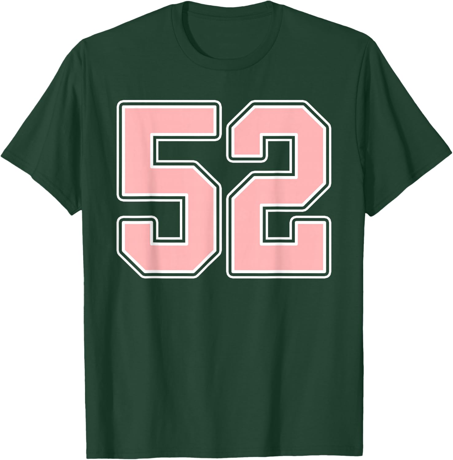 Cute Pink and White Number 52 Jersey Player Uniform #52 Fan T-Shirt - T-Shirt | Forest